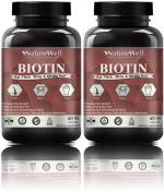 Naturewell Biotin Maximum Strength For Hair Skin And Nails-10000 Mcg, 60 Capsules Each (Pack Of 2)