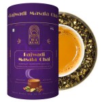 TEACOAT Tea | Rajwadi Masala Chai -250g | Ginger | Black Pepper | Ginger | Glove Saffron | Black CTC Tea Leaves - 100% Natural | Strong & Rich | Morning Tea | Reusable Paper Tube - Serves 100 Cups.