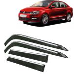 Kingsway Car Wind Deflectors Rain Guard Window Visor for Volkswagen Vento 2017, 2018, 2019, 2020, 2021, 2022, 2023, 2024, 2025 Model, Car Door Visor with Chrome Lining Online India, Car Sun Shades