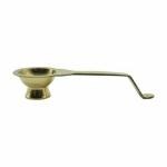 pujaNpujari Aarti Brass Pooja Diya with Handle/Aarti Dhoop Holder Stand for Pooja