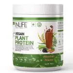 Inlife Vegan Plant Based Protein Powder With Digestive Enzymes 500 g ,Chocolate Flavour