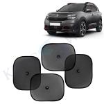 Kingsway Car Curtain Sticky Sun Shade Universal Use for Citroen C5 Aircross, 2021 Onwards Model, Color : Black, Mesh, Pack of 4 Piece Car Sun Shades Blinds Cover