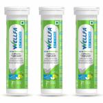 WELLFA Gut Strong Green Apple And Mint Flavor, 21 Effervescent Tablets (Pack Of 3)