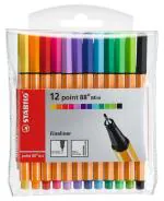 STABILO Point 88 Mini Fineliner Wallet of 12 Assorted Colours