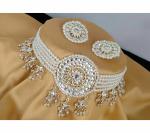 Gyaan Jewels Handmade Alloy Earring and Necklace Set White (Women) (Pack of 1) Free Size