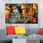 Random Printed Beautiful krishna MDF Vinyle Paintings