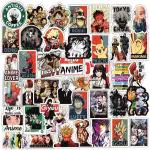 PIXELARTZ Random Anime Aesthtic Manga DIY Vinyl Stickers for Laptop, Skateboard, Luggage, Snowboard, Refrigerator, Toys, Car, Bikes, Phones, Guitar (Multicolor)
