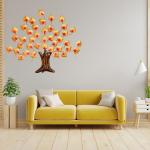 RHD Metal wall sculptures | Wall decore |PIPLE LEAF TREE for living room, bedroom, home, office, café & gift purpose  size- 73.66X5.08X66.04 (cm)