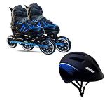 Jaspo Blue Radar Hydra Max Dual Adjustable Inline Shoe Skates combo SMALL, 1-4 Uk