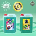 MIZZIWASH Green Washing Machine Liquid Detergent + Green Dish Wash Gel (5+5 ltr) Multi-Fragrance Liquid Detergent (2 x 4500 g)