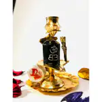 DARIDRA BHANJAN - Brass Shivling with Brass Lota for Puja, shiva Trishul idol, Shivlingam Abishek Stand With Trishul, Lord Shiva Shivling.