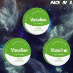 Asl World Cosmo Vaseline Therapy Lip Balm Tin, Aloe Vera ( PACK OF 3 )