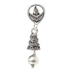 CHAITANYA EMPORIUM fabulous three leaf fusion silver jhumke