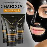 Globus Naturals Activated Charcoal Peel off Face Mask | Face Pack for DeTan & Blackhead Removal (Set of 3) 100g