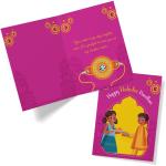 Festiko Happy Raksha Bandhan Greeting Card For Brother/Sister - Design 4, Rakhi Wishing Cards For Siblings, Raksha Bandhan Decoration (5 PCS)