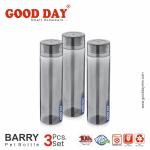 GOOD DAY BARRY 1000ML. 3PC PET WATER BOTTLE - GREY.