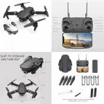 TINSROM RC drone with 1080P camera - RC quadcopter remote controlled with Follow Me, flight time 15 minutes auto return, APP mobile phone controlled FPV drones with bag (Black 4K Single camera)