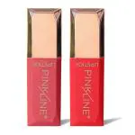 Pink Line Matte Last High-Shine Pigment Velvety Nude Waterproof Long Wear Lipsticks Make Up Set (Juicy, Cheek) pack of 2