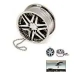 Caromatic Alloy Wheel Silver Style Hanging Car Air Freshener Gel Perfume For-All Car ( Mixed Flavour )