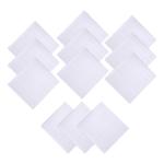 Kuber Industries Handkerchief | Premium Cotton Fabric | Handkerchief for men | Handkerchief for Boys | Men's Handkerchief Set | Plain Fox Hanky Rumal | Pack of 12 | White
