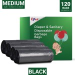 Ezee Premium Black Diaper Disposable Garbage Bag (30 pcs) 19 x 21 inch (Pack of 4)