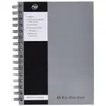 Pukka Pad A5 Size Single Line Ruled Manuscript Notebook 160 Pages Hard Backed Cover Page Perforation Wire Bound 90Gsm Silver Range