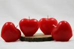 atorakushon Smokeless Scented Paraffin Wax Rose Red Colors Heart Shape Couple Love Candles for Valentine Gift Party Decorations Birthday Dinner Table Pack of 4