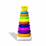 Enorme Kids 9 Pcs Stacking Teddy Plastic Rings, Educational Multicolor Rings Tower Set For Kids