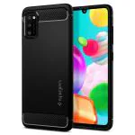 Spigen Black Polycarbonate Rugged Armor Back Cover Case Designed For Samsung Galaxy A41