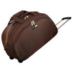 Skyline Brown Polyester-Nylon 20 Inch Luggage Travel Duffel Trolley Bag with 2 Wheels