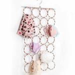 MOBONE 28 Rings Folding Rope Hanger for Scarf, Belts, Shawls, Ties and More (Random Color)