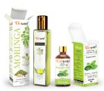 GO WOO Pack of 2 Peppermint Essential Oil and Moringa Seed Carrier Oil - 100% Pure Natural