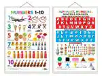 GO WOO Combo of 2 Numbers 1-10 and Alphabet, Numbers, Shapes & Colours | Charts for Kids