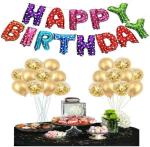 FANEX Solid Latex Happy Birthday Letter Balloon Set (Pack of 33)