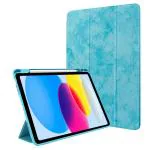 Caseelo Tri-fold Flip Case for Apple iPad 10th Generation 2022 10.9 Inch Case [ iPad 10th Gen ] Launch A2696 A2757 A2777 Smart Cover Auto Sleep Wake, TPU Back with Pencil Holde ( Light Blue )