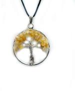 Astroghar Real Citrine Tree Of Life Base Metal Crystal Pendant For Men And Women