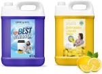 GEINE & DENV Top Load Liquid Detergent And Yellow Dish Wash, 5 L Each (Combo Of 2)
