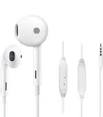 Mobiaspire In the Ear White Earphones with Deep Bass, Wired Headset Connector - 3.5 mm