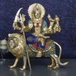 ARTVARKO Handmade Brass Durga Idol Statue - 9.5 inch