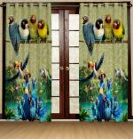 Panipat Handloom Multicolor Animal Polyester Room Darkening Long Door Curtain, 121.92 x 274.32 cm (Pack Of 2)