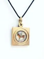 Astroghar Shree Chandra Graha Brass Golden Yantra Pendant For Men And Women