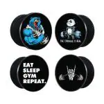 Phone Antics Mobile Holder Printed Designs Finger Grip Mobile Back Holder Grip Mobile Socket Grips (Circle) Pack of 4 (Gym)