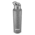 PEXPO Chromo Stainless Steel Sports/Fridge Sipper Water Bottle 1 Litre, Black | Eco friendly | BPA Free | Water Bottle for Office, Gym/Workout, School, Yoga, Trekking, Men, Women and Kids