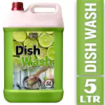 FLISKO Dishwash Liquid 5 Liter Green Removes tough grease, 100% Plant-Based, Paraben & Phosphate Free