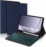 ProElite TouchPad Keyboard case for Samsung Galaxy Tab A9 8.7 inch with S Pen Holder, Magnetic Detachable Wireless Bluetooth TouchPad Keyboard Built-in 7-Colors Backlit, Dark Blue