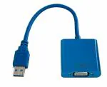 PremiumAV USB 3.0 to 15 pin VGA female Conveter Adapter, supports Multi-monitor , windows PC Laptops USB Adapter (Blue)