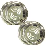 Stainless Steel Halwa Plate/Dessert Plate for Snacks/Dry Fruits/ Sweet/Halwa - Set of 4 - Dia-11cm