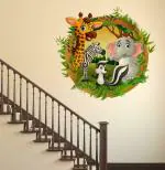Lanstick Vinyl Multicolor Animals In Nature Sceneries Image Self Adhesive Wall Sticker 24 inch