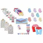 Fareto Multicolor Combo Of Baby Essentials (0-3 M) 55 pcs