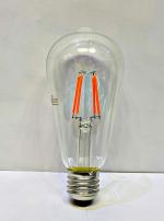 ALUCIFIC ST64/4W E26/27 Medium Base Lamp Screw Type Red Filament Bulb